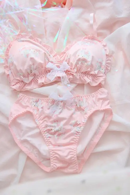

Japanese Pink Melody Sweet Lace Girl Sleep Bra without Steel Ring Triangle Cup