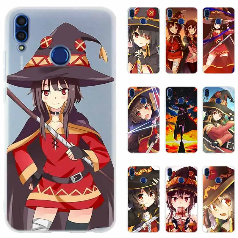 

Phone Case Silicone Cover for Huawei Honor 20 9X pro 10 9 lite 9i 8a 8X Max 8C 7X 7A Pro 6X V20 PLAY Anime Konosuba Megumin