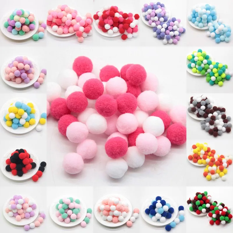 

Pompon 10/15/20/25mm Mini Fluffy Soft Pom Poms Pompom Ball Handmade Kids Toys Wedding Decor DIY Sewing Craft Supplies 100Pcs