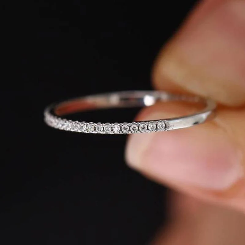 

Top Quality Rings For Women Simple Cubic Zirconia Lovers Rose Gold Color Wedding Ring Jewelry Full Sizes Wholesale