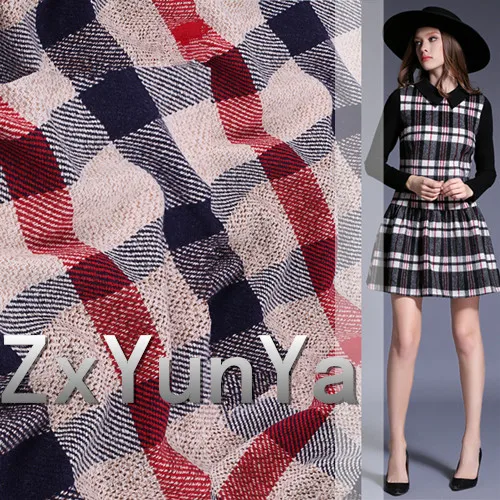 

ladies fashion classic Plaid twill jacquard Wool fabric for clothing suit garment fabric