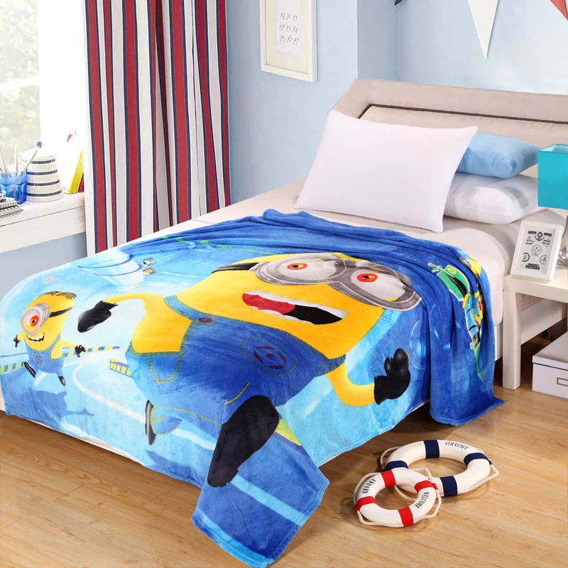 Minions Cartoon Blankets Doraemon Plush Kids Fleece Blanket Bed Throw