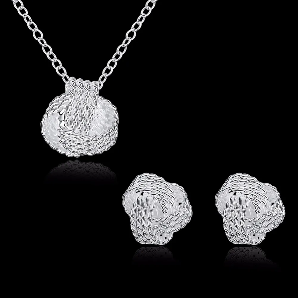

Wholesale Hot Sale Fashion Jewelry Set 925 Silver Necklaces and Earrings Valentine's Day Bridal Gifts
