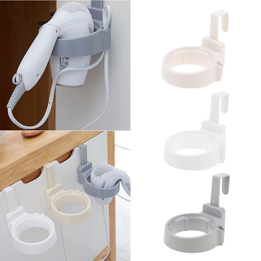 Hair Dryer Storage Rack Holder Bathroom Door Back Hanging Organizer Hanger 3 Color Accessory