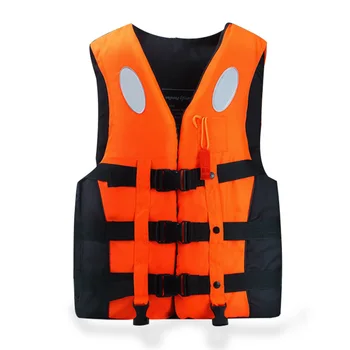 Adult Kids Life Jacket Vest Whistle Polyester Foam Swimming Boating Sailing Life Jacket 3 Colors for Choice S-