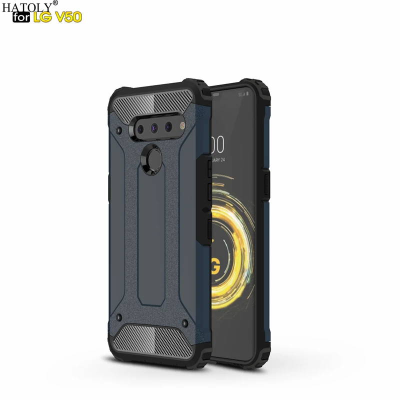 HATOLY для Coque LG V50 чехол тяжелая броня тонкая жесткая резина прочная крышка