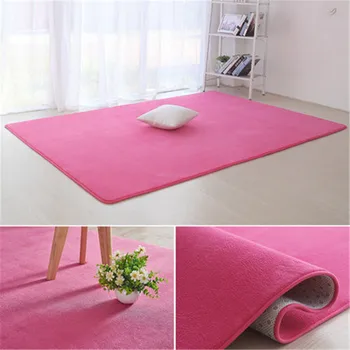 

Thickened coral velvet plain carpet non-slip rug living room pad coffee table blanket bedroom cushion bedside yoga mat