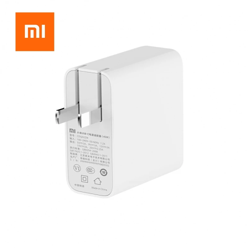 Xiaomi type-C USB-C адаптер питания(45 Вт 65 Вт) 5 в 9 в 12 В 15-3A 20V-2.25A QC3.0 устройство быстрое зарядное устройство поддержка ноутбук планшет телефон 65 Вт