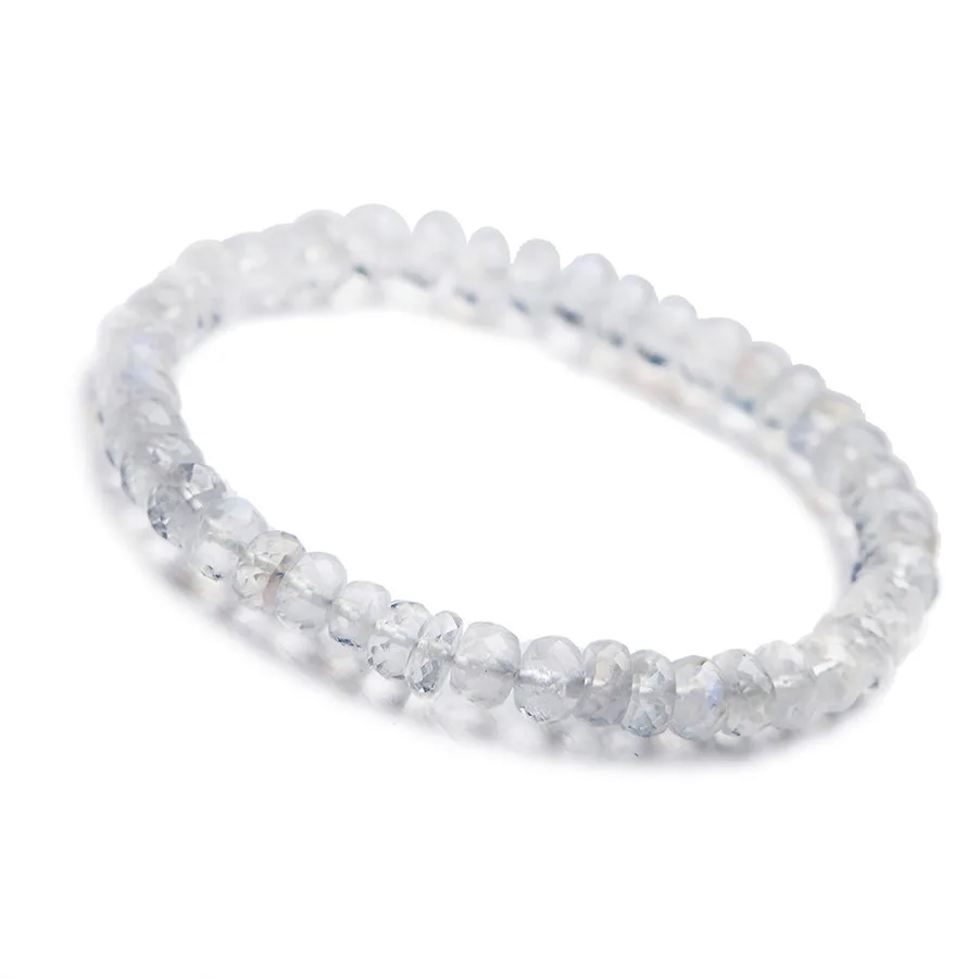 

6mm Genuine Natural Bracelet Blue Light Labradorite Healing Crystal Faced Abacus Beads Natural Moonstone Bracelet AAAAA