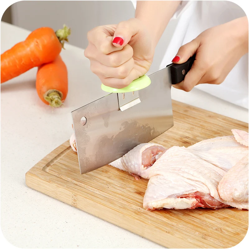 Kitchen cutting auxiliary device stainless steel cutting power head creative artifact knife cap