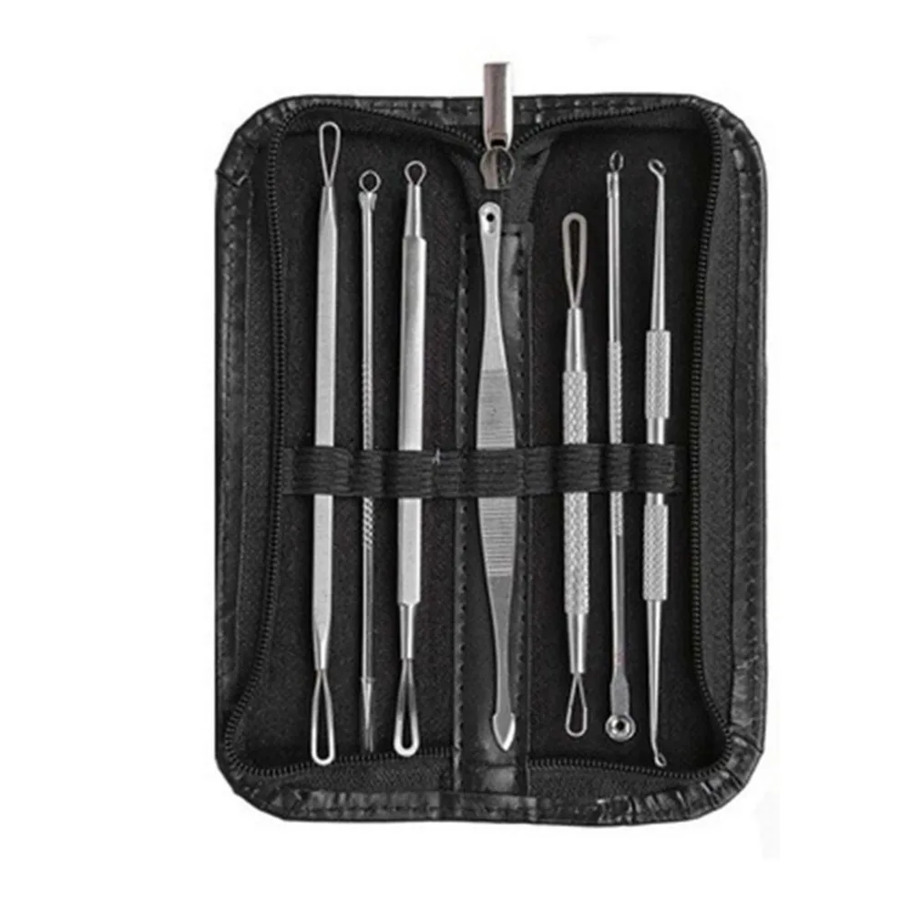 

7Pcs/Set Portable Mini Stainless Steel Removers Suit Acne Needle Hemorrhoids Needle Blackheads Removal Tools Kit