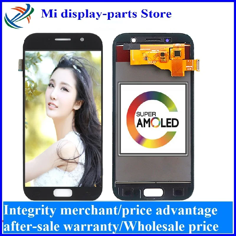 ORIGINAL 5.2" Super AMOLED LCD for SAMSUNG Galaxy A5 2017 Display Touch Screen Digitizer A520 A520F SM-A520F LCD Replacement