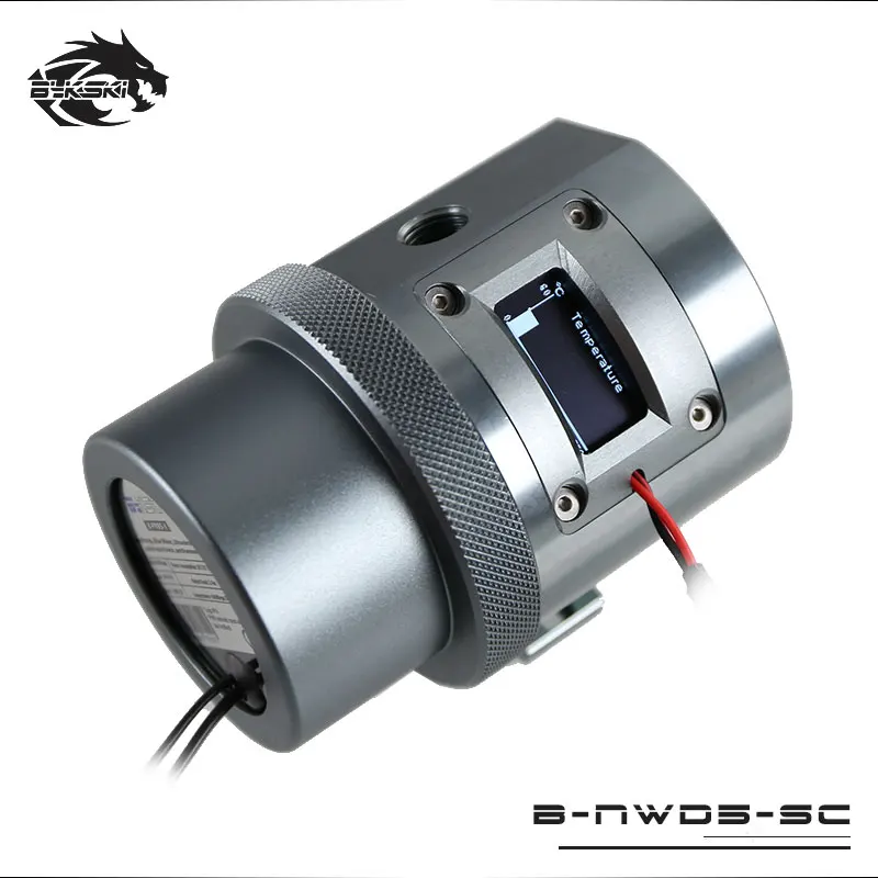Bykski B-NWD5-SC насос водяного охлаждения с датчиком температуры дисплей D5 MCP655 1100L/1500 3,8 M серый