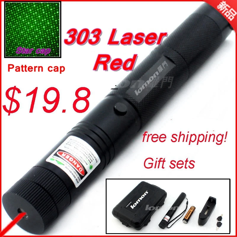 [Readstar] redstar 303 عالية أحمر ليزر مؤشر الليزر القلم حرق مباراة البلاستيك مربع مجموعة تشمل ستار نمط غطاء البطارية والشاحن