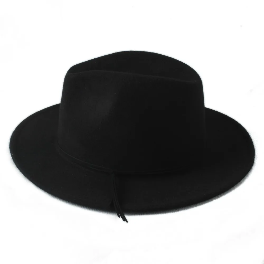 Шерсть Унисекс Женская Мужская Chapeu Feminino Fedora Шляпа Для Laday Мужская шерстяная Панама повязка на голову Джаз церковный топ шляпа