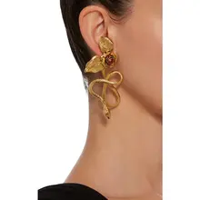 Rongho винтажные индийские цветочные серьги для женщин металлическая серьга со змеями кулон femme brincos Этническая бижутерия