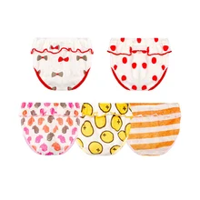 5 шт./партия, дышащее детское нижнее белье для новорожденных трусики с принтом для младенцев трусы для малышей милые трусы для девочек