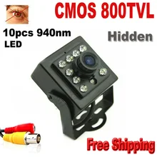 800TVL 10PCS 940nm led Night vision camera 1/3″Color CMOS HD High Resolution 3.6mm Lens CCTV Camera CCTV security mini camera