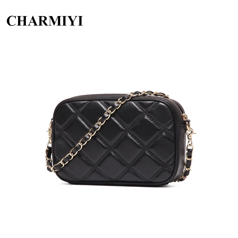 

CHARMIYI Mini Genuine Leather women Messenger bags Famous Brand designer sheepskin small fashion Chain Clutch women shoulder bag