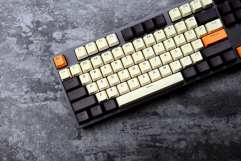 Петля pbt doubleshot keycaps oem для механической клавиатуры серый оранжевый бежевый gh60 покер 87 tkl 104 108 ansi corsair k70 iso razer