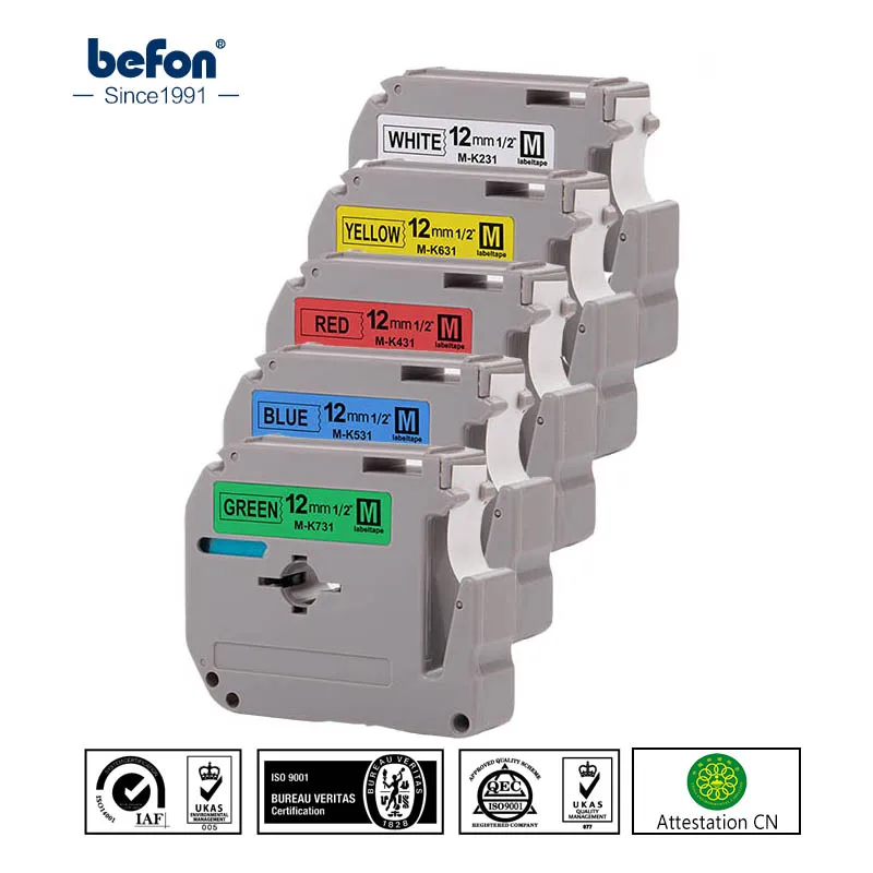 Лента befon X5 для термопринтера совместимая с Brother MK-231 MK231 MK 231 K231 431 531 p-touch |
