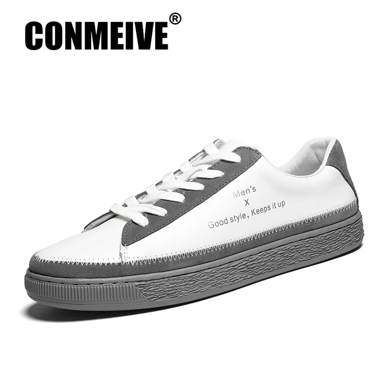

New Men's Simple Casual Shoes Fashion Lace-up Man's Shoes Light Non-slip High Quality Soft Leather Adult Flat Sneakers