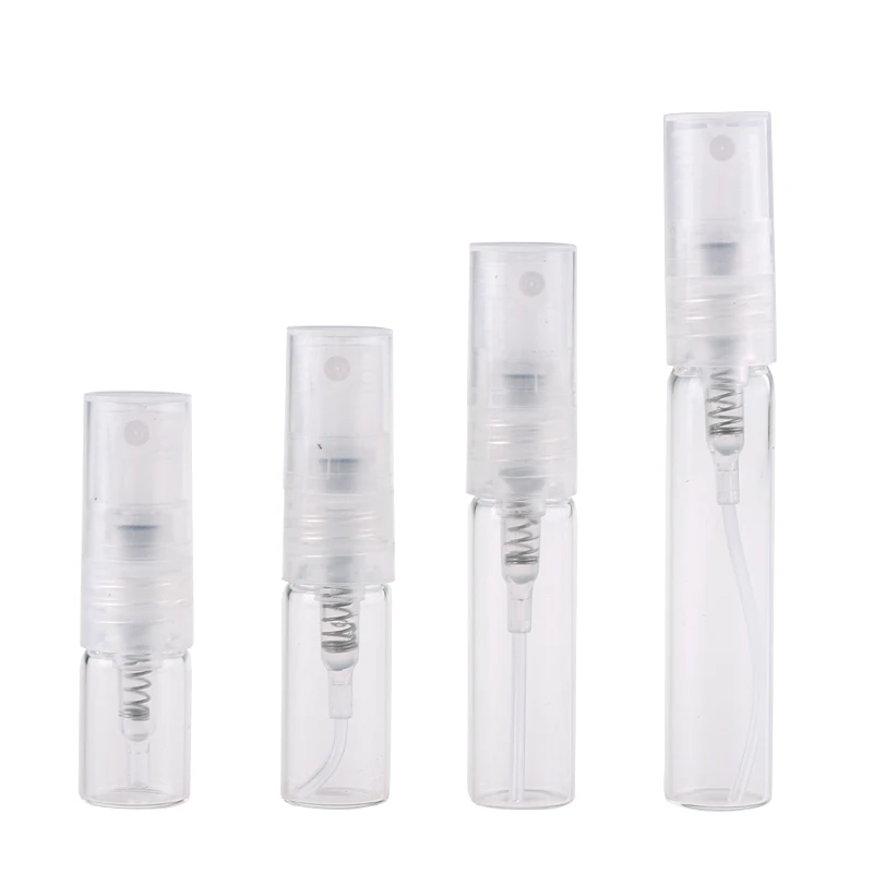 

50Pieces/Lot 2ML Mini Perfume Bottle with Spray Transparent Glass bottles Portable empty cosmetic container For Travel parfum