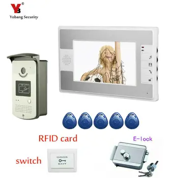 

Yobang Security 7"Color Video Door Phone Video Door bell Intercom Monitor Kit IR Night Vision Camera Doorbell for Apartment Home