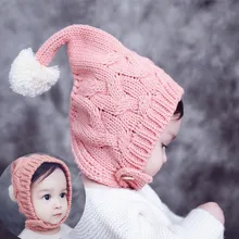 Зима-осень, новая милая детская шляпа для новорожденных, помпон, уши кролика, мягкая вязаная шапка для маленьких мальчиков и девочек, шапочка, детская шапка, вязаная шапка для малышей