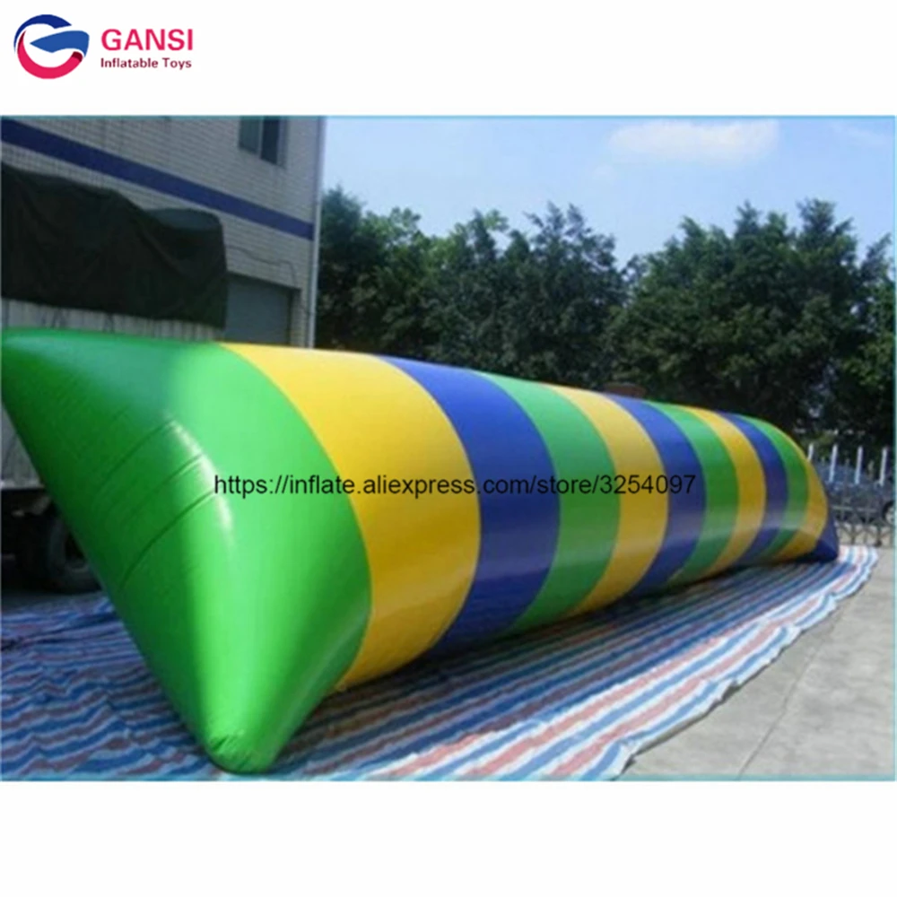 Rainbow Color 8M*3M Inflatable Water Blob 0.9Mm PVC Game Equipment Jumping Bag Air Pillow