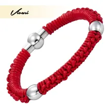 Vivari модный мужской кожаный браслет из нержавеющей стали с пряжкой браслет мужской Шарм браслет легко тянет пряжку