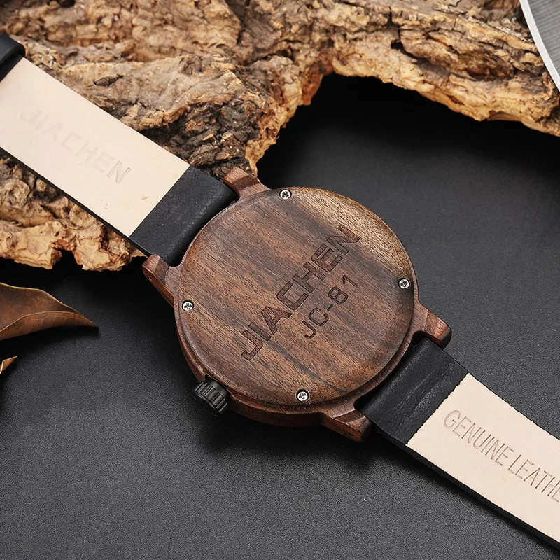 Компас проигрыватель под номером стильные мужские деревянные часы мужские коричневые деревянные кожаные часы винтажные наручные часы из натурального дерева Relogio