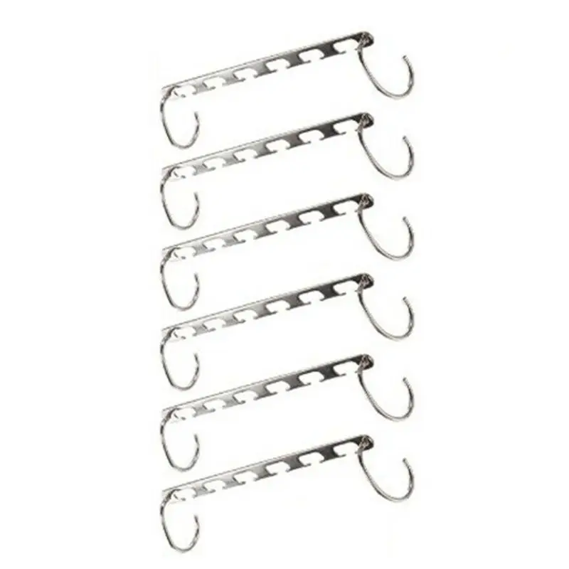 

Space-Saving Drying Rack Multi-Functional Laundries Airer With 6 Holes And 2 Pothhooks Metal Stainless Steel For Closet Cloakroo