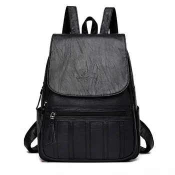 

2019 Solid Women Backpack Leather Anti-theft Female School Bags for Teenage Girls Casual Shoulder Bag Mochila Travel Daypacks