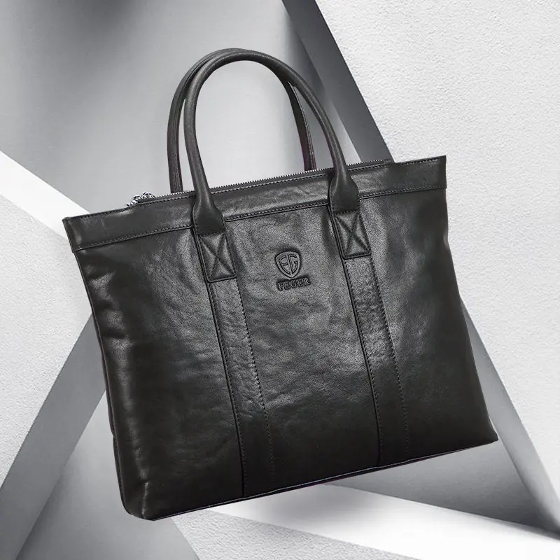 Мужская сумка-тоут из натуральной кожи, мужская сумка, брендовая деловая ручная сумка, повседневная мужская сумка на плечо, портфель для ноутбука, мужские сумки, сумки F