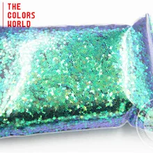 Tcr402 Хамелеон блеск зеленый с фиолетовым и золотой блеск цвет 2.0 мм Размеры Star Форма блеск для ногтей Книги по искусству или украшения DIY