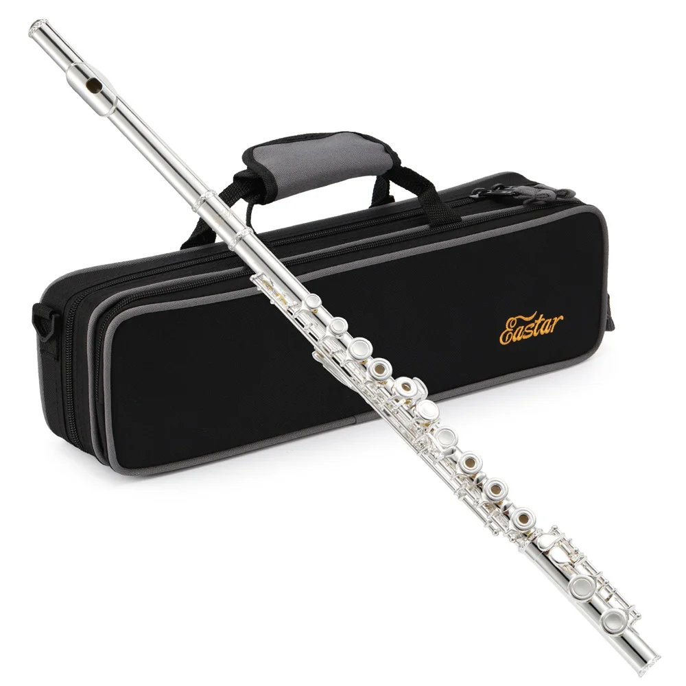 Eastar EFL 2 Open/Close Hole C Flutes 16 Keys Silver Plated Flute Set
