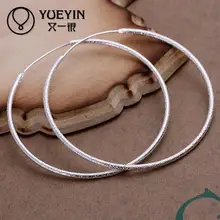 5 см диаметр скраб круглые серебряные серьги женские классические серьги обруча модные ювелирные изделия наивысшего качества