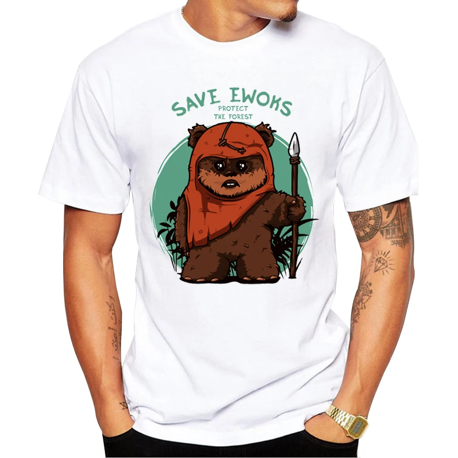 Новинка 2018 модная дизайнерская мужская футболка с надписью Save Ewoks хипстерские