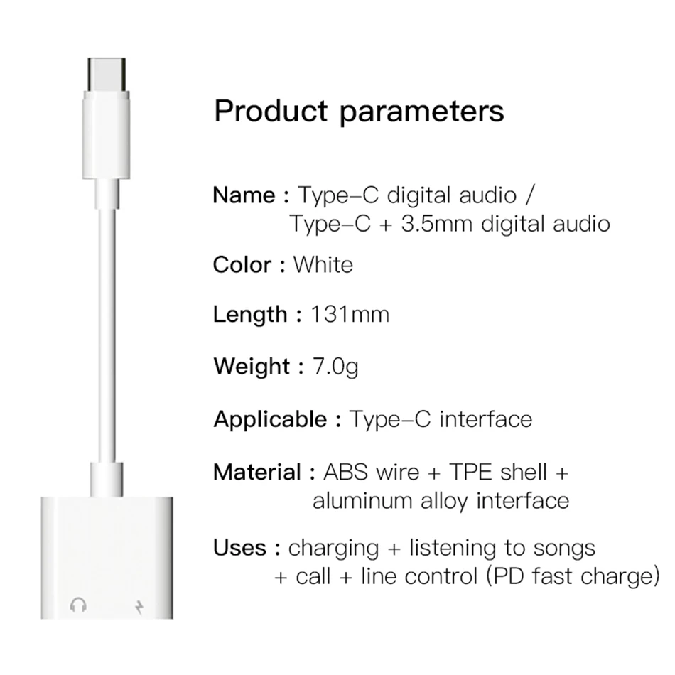 ACCEZZ usb type C адаптер для быстрой зарядки для Xiaomi huawei 3,5 мм разъем для наушников аудио Aux разъем двойной адаптер type-C