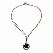 Панк готический Для мужчин Цепочки и ожерелья-основной личности контракт бамбука кольца Воск веревки кожаный Цепочки и ожерелья