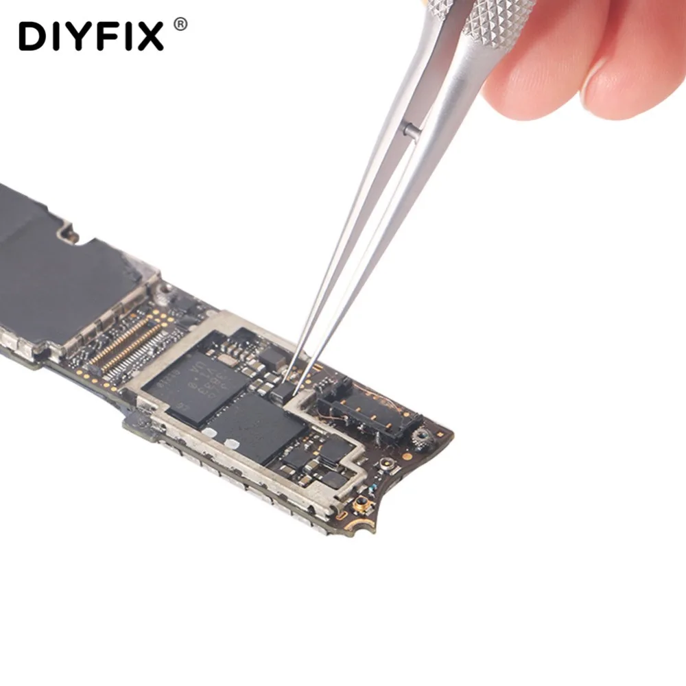 DIYFIX ультра точный прыгающий Пинцет прямые изогнутые зажимы из нержавеющей стали Инструменты для ремонта мобильных телефонов 0,02 мм материнская плата