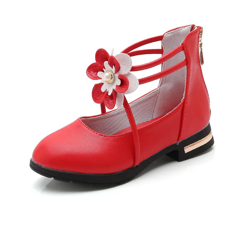 

COMFY KIDS Artificial Leather Girls shoes 2019 spring new little girl fashion flowers princess shoes student shoes dance shoes