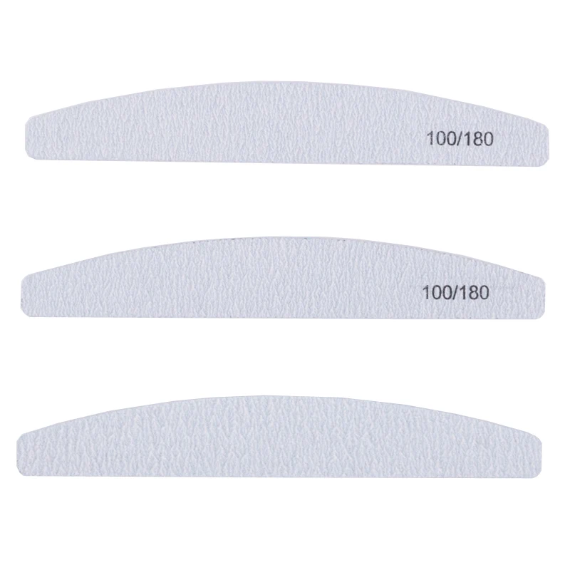 5 шт. наклеки для ногтей 100/180 серый полумесяц дизайн наждачная бумага для полирования файлов DIY Профессиональная пилка для ногтей советы для маникюра
