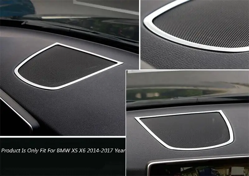Автомобильный Стайлинг Авто Аудио Динамик декоративная крышка отделка интерьера Рог Круг полоса приборная панель стерео кольцо для BMW X5 E70 F15 X6 F16