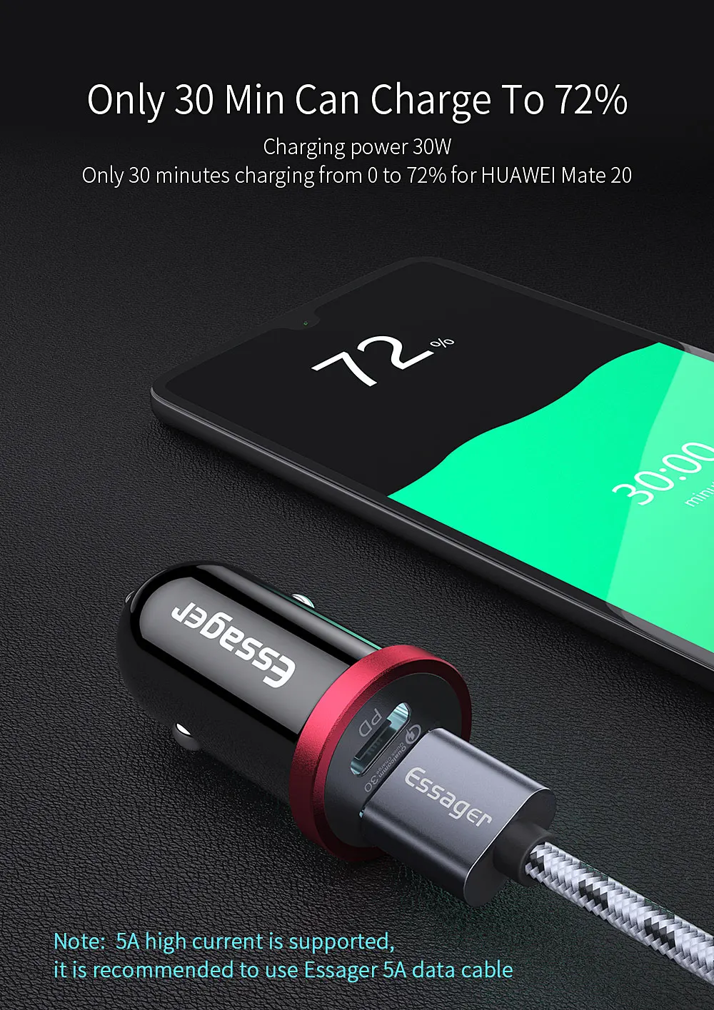 Автомобильное зарядное устройство Essager Quick Charge 4,0 3,0 5A USB для iPhone Xiaomi samsung huawei SCP QC4.0 PD быстрая зарядка автомобильное зарядное устройство для телефона