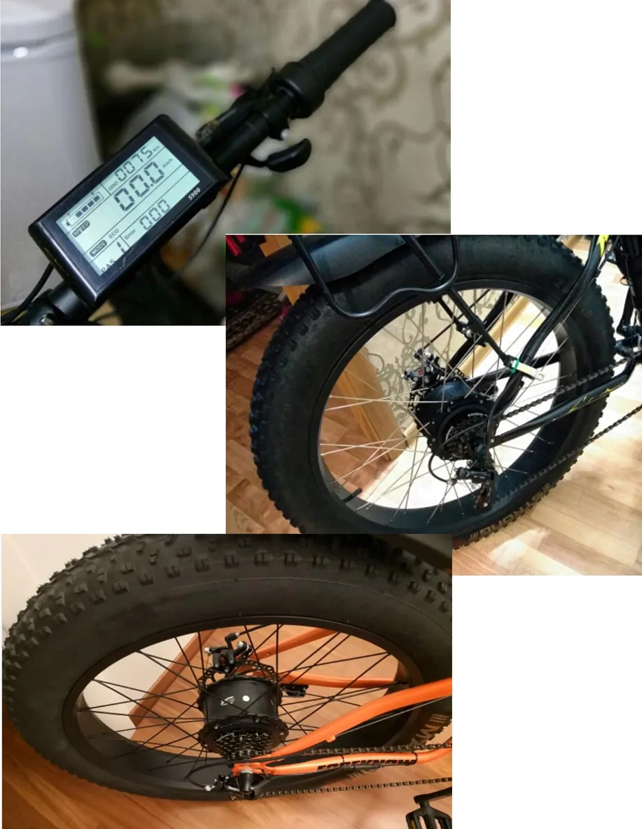 20''26 ''4. 0 fat tire 48V1000W Электрический велосипед конверсионный комплект Fat велосипед 48V20AH батарея задний концентратор Мотор колесо для электровелосипеда комплект