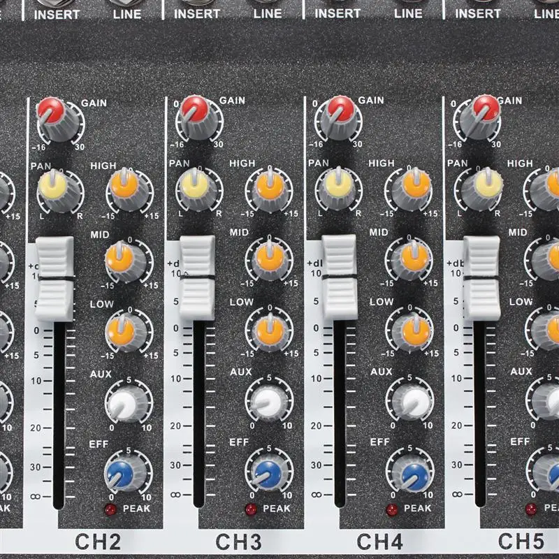 LEORY Профессиональный для ди-Джея свет микшерный пульт USB 48V Mini 7 канал Live Studio Audio Mixer КТВ сети Звуковая карта звук консольный микшер