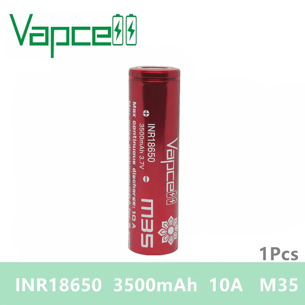 Free shipping 1pcs Vapcell 18650 battery 3500mAh 10A / 25A Rewrap M35 3.7V li-ion rechargeable for box mod E-CIG smoke | Электроника
