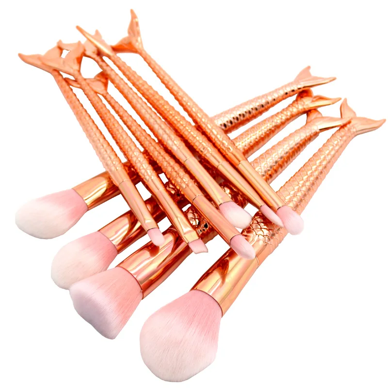 SinSo 10/20Pcs Makeup Brushes Set Mermaid Fishtail Eyeshadow Contour Foundation Concealer Blush Powder Make up Brush Tools | Красота и